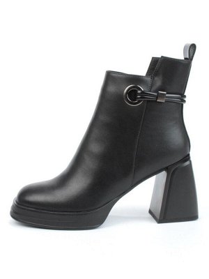 04-M3-838 BLACK Ботильоны зимние женские (натуральная кожа, натуральный мех)