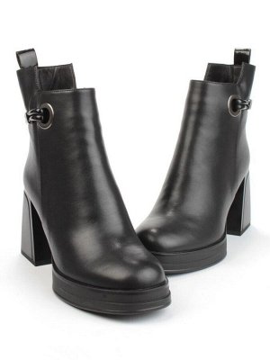 04-M3-838 BLACK Ботильоны зимние женские (натуральная кожа, натуральный мех)