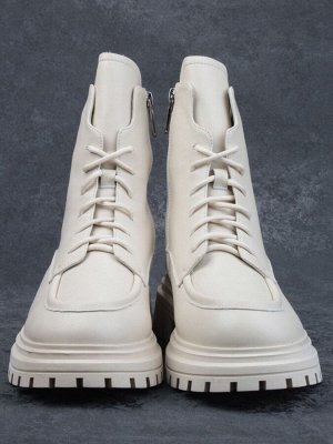 04-M3-886 BEIGE Ботинки зимние женские (натуральная кожа, натуральный мех)