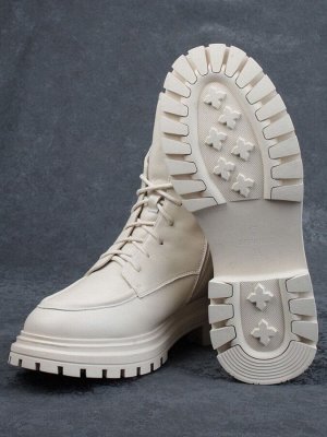 04-M3-886 BEIGE Ботинки зимние женские (натуральная кожа, натуральный мех)