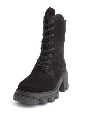 04-M2-5123 BLACK Ботинки зимние женские (натуральная замша, натуральный мех)