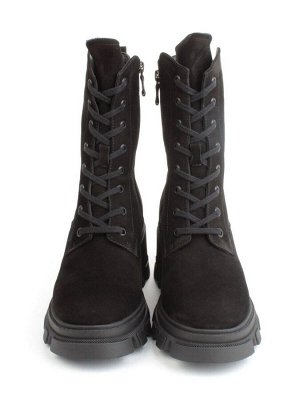 04-M2-5123 BLACK Ботинки зимние женские (натуральная замша, натуральный мех)