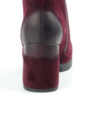 04-R135-2 BURGUNDY Ботинки зимние женские (натуральная замша, натуральный мех)