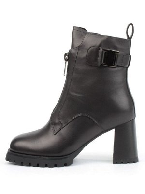04-M3-L856 BLACK Ботильоны зимние женские (натуральная кожа, натуральный мех)
