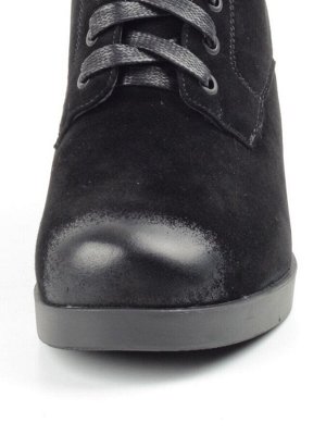 04-XR135-1 BLACK Ботинки зимние женские (натуральная замша, натуральный мех)