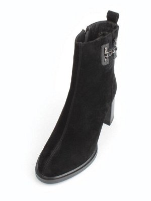 04-M3-L811 BLACK Ботинки зимние женские (натуральная замша, натуральный мех)