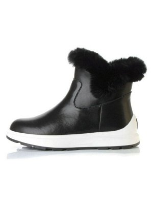 10-P5 BLACK Ботинки зимние женские (натуральная кожа, нат. и иск. мех)