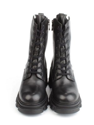 04-M2-5122 BLACK Ботинки зимние женские (натуральная кожа, натуральный мех)
