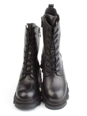 04-M2-5122 BLACK Ботинки зимние женские (натуральная кожа, натуральный мех)