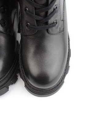 04-M2-5122 BLACK Ботинки зимние женские (натуральная кожа, натуральный мех)
