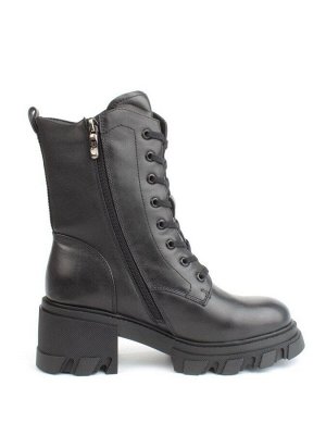 04-M2-5122 BLACK Ботинки зимние женские (натуральная кожа, натуральный мех)