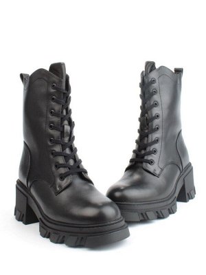 04-M2-5122 BLACK Ботинки зимние женские (натуральная кожа, натуральный мех)