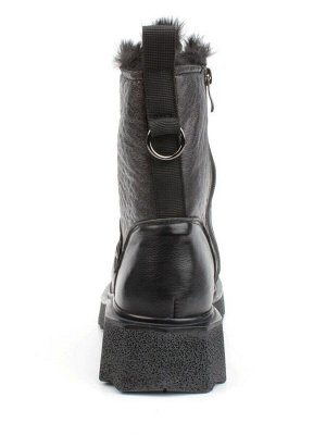 04-YPM5827A BLACK Ботинки зимние женские (натуральная кожа, натуральный мех)