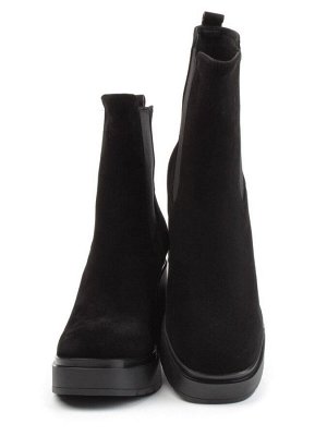 04-M3-1470 BLACK Ботильоны зимние женские (натуральная замша, натуральный мех)