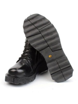 04-YPM5827A BLACK Ботинки зимние женские (натуральная кожа, натуральный мех)