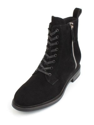 04-M3-1493 BLACK Ботинки зимние женские (натуральная замша, натуральный мех)