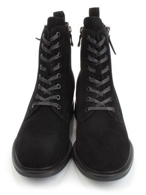 04-M3-1493 BLACK Ботинки зимние женские (натуральная замша, натуральный мех)