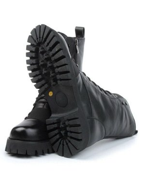 04-YPM9532A BLACK Ботинки зимние женские (натуральная кожа, натуральный мех)