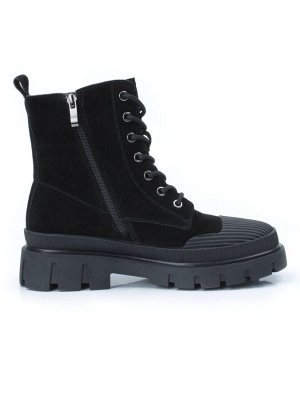 04-297-1M BLACK Ботинки зимние женские (натуральная замша, шерсть)