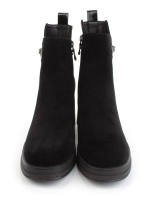 04-M3-837 BLACK Ботильоны зимние женские (натуральная замша, натуральный мех)