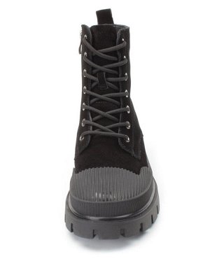 04-297-1M BLACK Ботинки зимние женские (натуральная замша, шерсть)