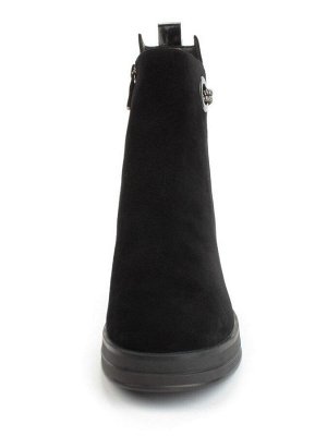 04-M3-837 BLACK Ботильоны зимние женские (натуральная замша, натуральный мех)