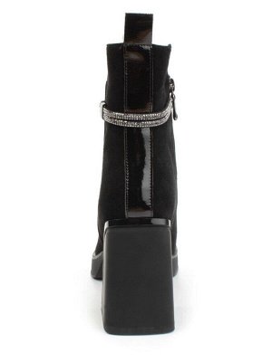 04-M3-837 BLACK Ботильоны зимние женские (натуральная замша, натуральный мех)