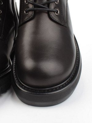 04-M2-592 BLACK Ботинки зимние женские (натуральная кожа, натуральный мех)