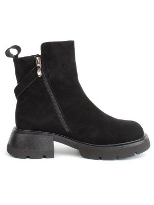 04-M3-L865 BLACK Ботинки зимние женские (натуральная замша, натуральный мех)