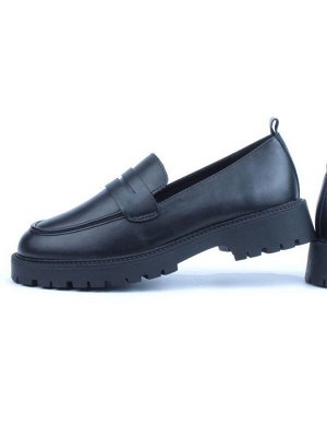 03-XR183/3 BLACK Лоферы женские (натуральная и искусственная кожа)