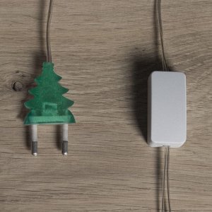 Гирлянда «Нить» 5 м с насадками «Шарики льда», IP20, прозрачная нить, 20 LED, свечение мульти (RG/RB), мигание, 220 В