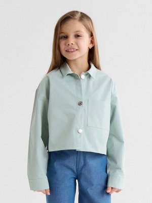 Рубашка для девочки MINAKU: Jeans collection, серо-голубая.