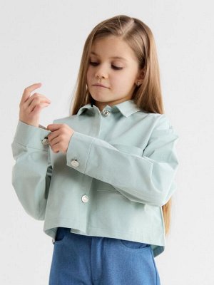 Рубашка для девочки MINAKU: Jeans collection, серо-голубая.