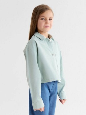 Рубашка для девочки MINAKU: Jeans collection, серо-голубая.