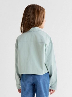 Рубашка для девочки MINAKU: Jeans collection, серо-голубая.