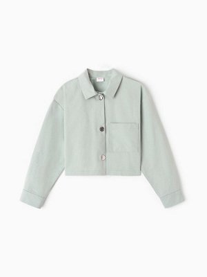 Рубашка для девочки MINAKU: Jeans collection, серо-голубая.