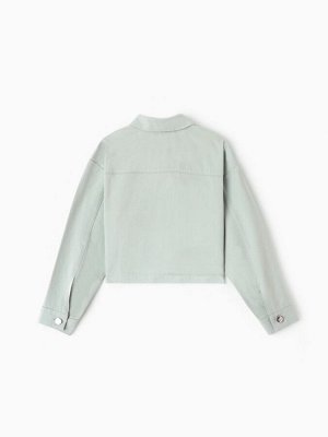 Рубашка для девочки MINAKU: Jeans collection, серо-голубая.