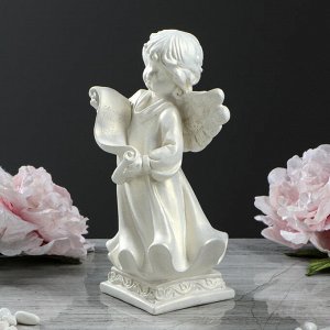 Статуэтка "Ангел Пергамент", перламутровый цвет, 24 см