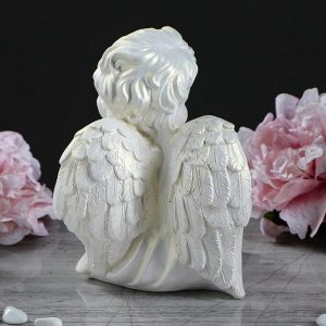 Статуэтка "Ангел думающий", перламутровый цвет, 21 см