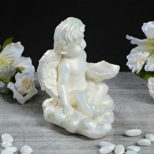 Статуэтка "Ангел", с функцией подсвечника, перламутровый цвет, 16 см