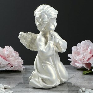 Статуэтка "Ангел Молящийся", перламутровый цвет, 26 см