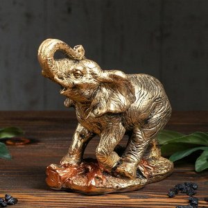 Сувенир "Слон" 16 см, золото