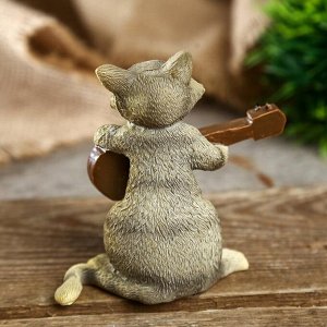 Сувенир полистоун миниатюра "Котик-гитарист" 9х4х9 см