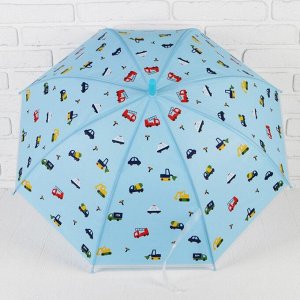 Зонт детский "Траспорт" 80*80*65 см в ассортименте без выбора, d: 80 см, трость:65 см