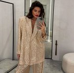Новогодний костюм в пайетку брюки с пиджаком