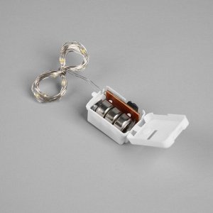 Светодиодная фигура из мишуры «Снеговик в серебристом» 16x9 см, 10 LED, батарейки AG10x3 (в комплекте), свечение тёплое белое