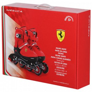 Роликовые коньки FERRARI р. 30-33, колеса PU, ABEC 7, цвет красный