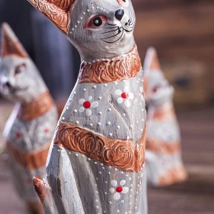 Сувенирный набор "Кошечки с полосками" дерево (высота 20,15,12 см)
