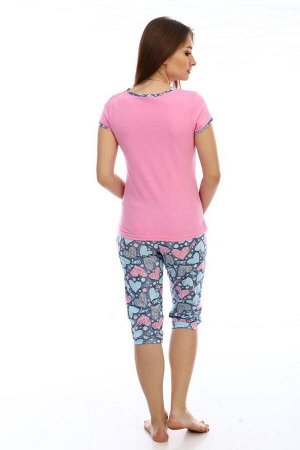 Костюм Love (футболка, бриджи, розовый)