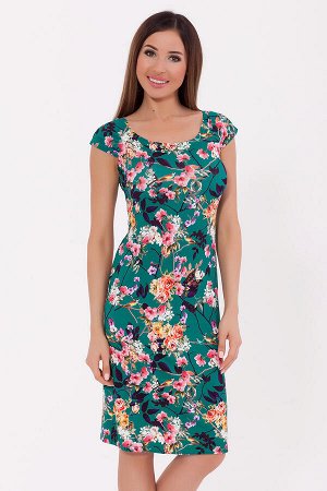 #70257 Платье Зеленый/цветы